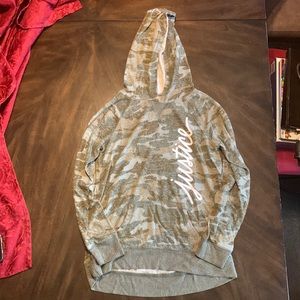 Justice Active Girls Size 10‎ Camo hooded Sweatshirt